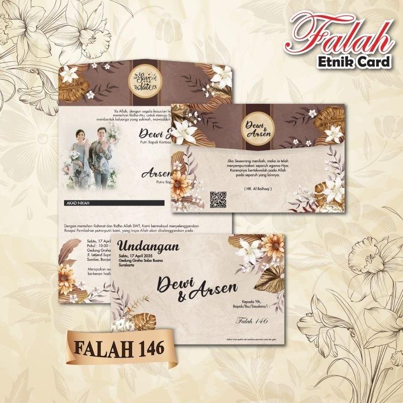 Undangan Pernikahan PROMO Terbatas FALAH 146  | Paket Lengka Elegan Modern Paket Lengkap 100 PCS Gratis Label & Plastik - JanjiKita | Default