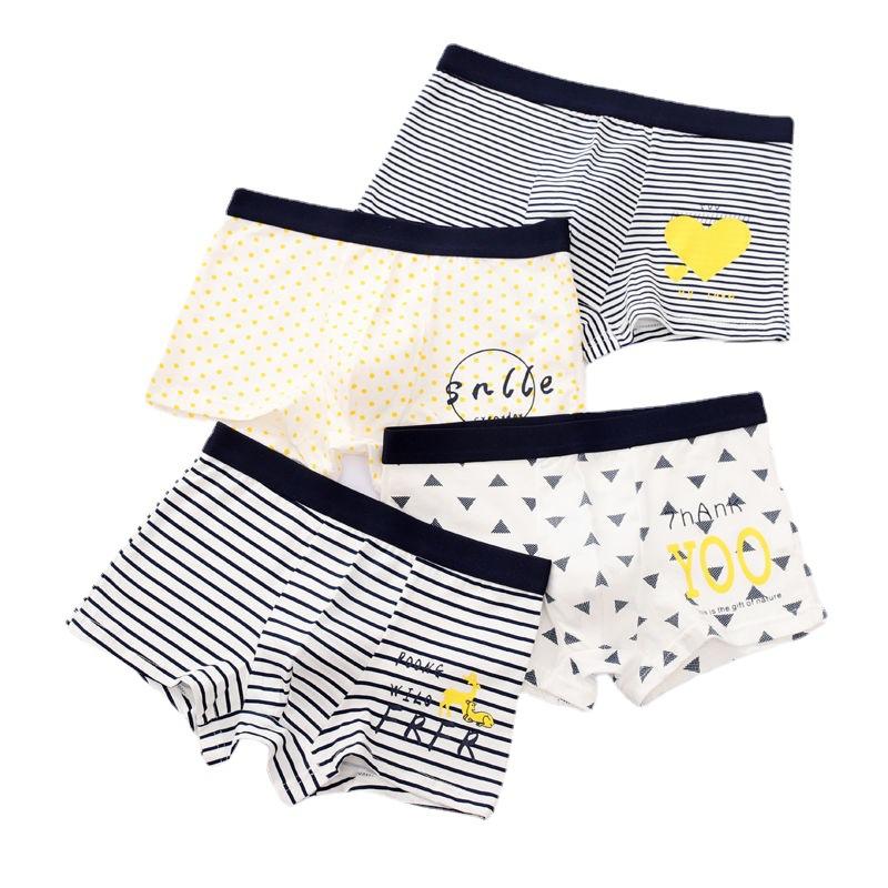  Sét 4 quần lót bé trai quần chip đùi trẻ em sịp cotton cho bé từ 9 đến 43kg - Đùi sao 