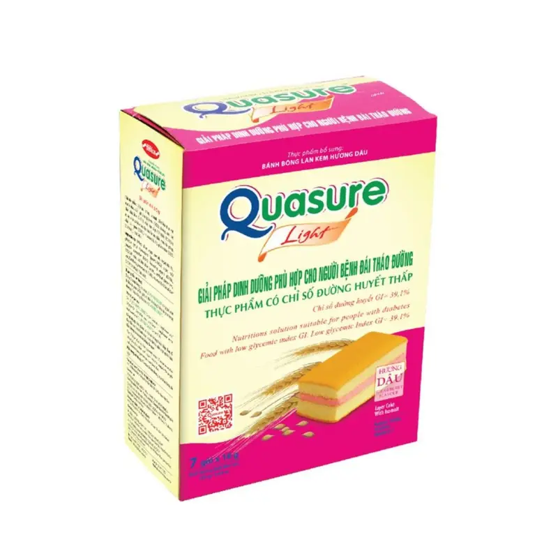 Bánh Bông Lan Quasure Lᶖght Dâu Bibica 126g - Thực phẩm dành cho người ăn kiêng, tiểu đường - Snack, Ăn Vặt Bánh Quy Food 4