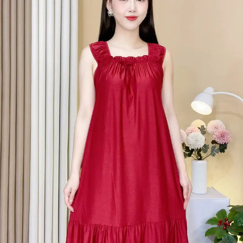 Đầm nhún vai thun lạnh 40-100kg 5