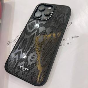 Dark Snake Pattern iPhone 15 Plus Case 14 Pro Max/13 Premium Apple 11 Mirror 12 Pro Trendy Style