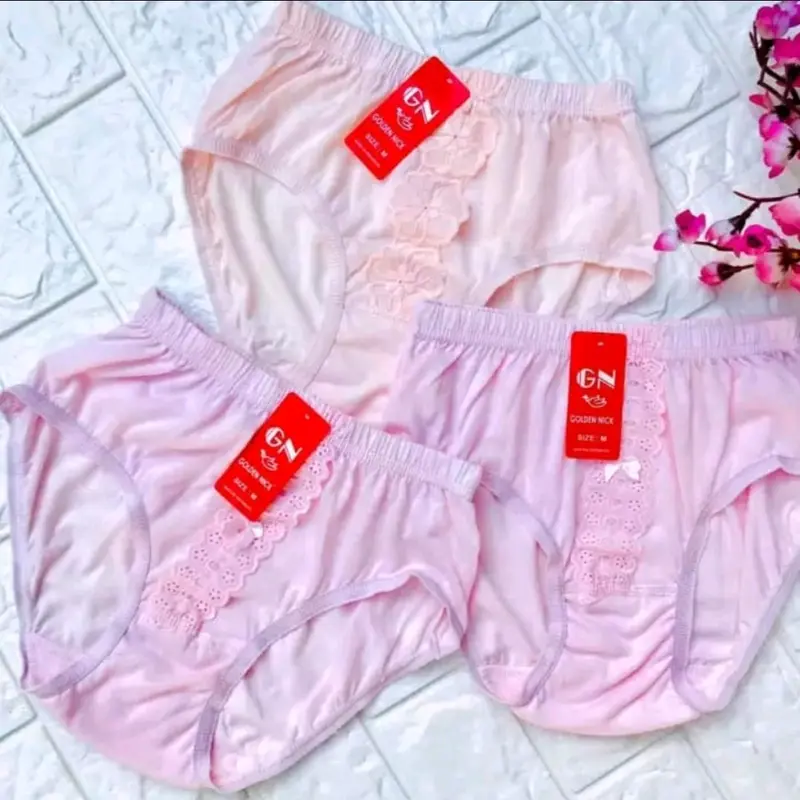 Grosir 12Pcs / 1Lusin - Celana Dalam CD Wanita Dewasa Katun Merk Golden Nick Renda - M L XL XXL 1