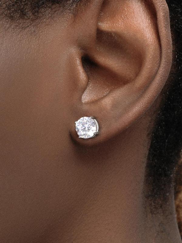Men's Rhinestone Decorated Magnetic Earrings, Hip Hop Earrings for Party, Daily Clothing Decor, Trendy All-match & Exquisite Jewelry for Birthday Gift 0