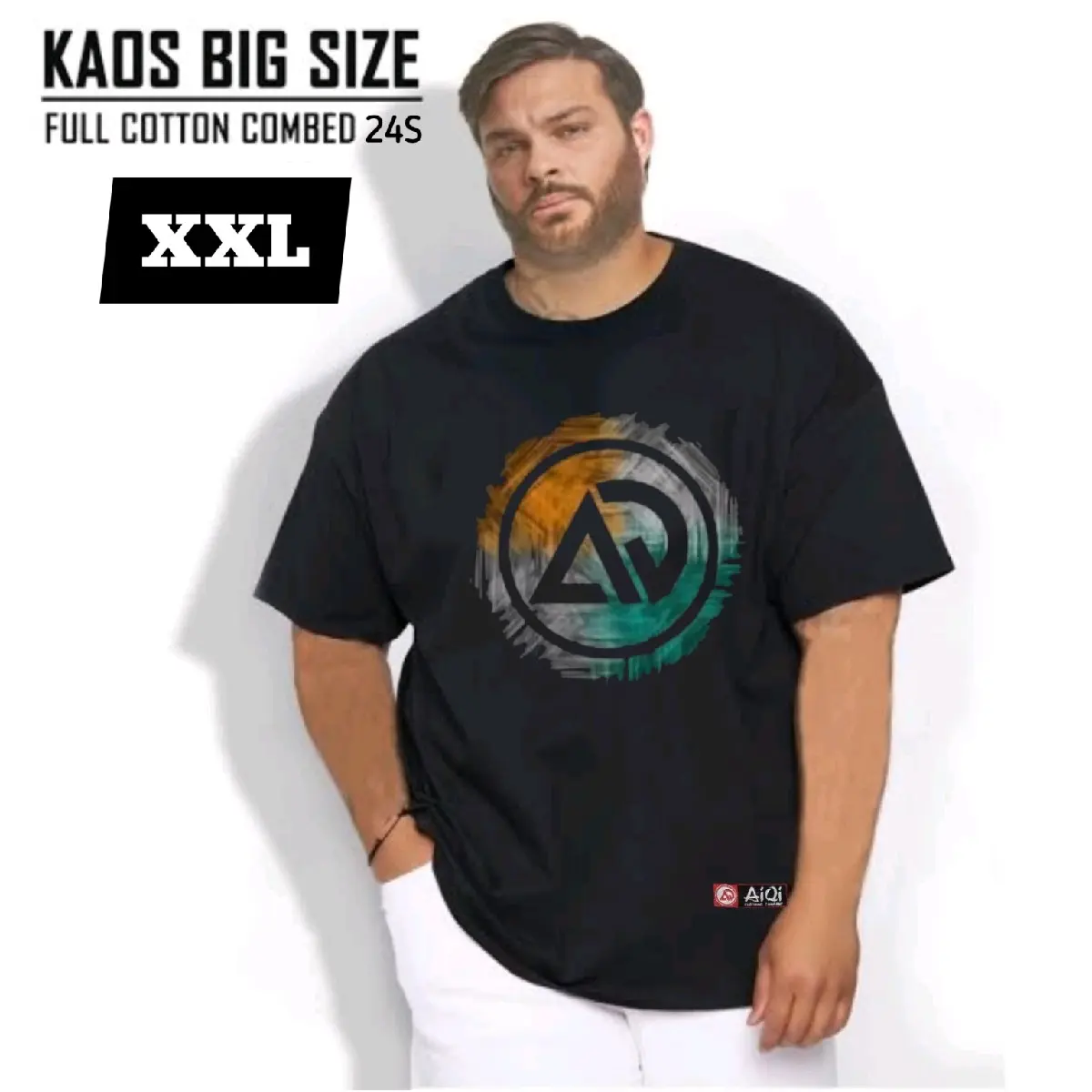 BAJU DISTRO PRIA ORIGINAL AIQI BIG SIZE XXL KATUN COMBED