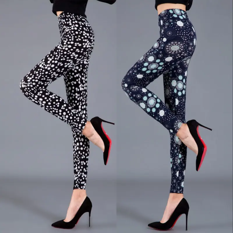 Legging Nipis, untuk Wanita, Koleksi Musim Bunga dan Musim Luruh, Berus Titik Bulatan, Diperbuat daripada Sutera Susu, Seluar Elastik, Padanan Luar, Seluar Kurus, Lembut dan Serba guna