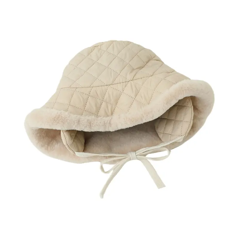 Baby Big Brim Cap Basin Hat Fisherman Hat Winter Warm Keeping Hat Ear Protections Cap for Infant Toddler Aged 2-6Years