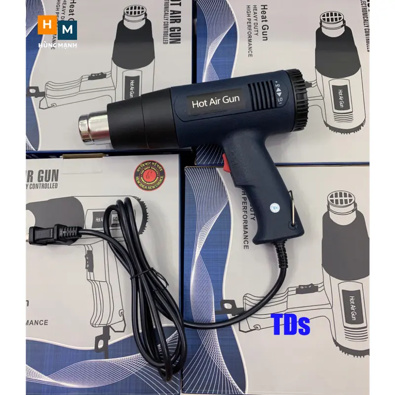 Máy khò nhiệt, máy thổi hơi nóng đa năng máy dán decal máy khò màng co công suất lớn 2000W 6