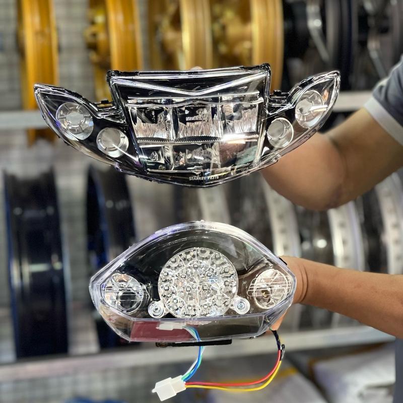 PHỤ KIỆN XE MÁY combo choá 2 tầng kim cương+ đèn hậu APPI kim cương lắp Sirius