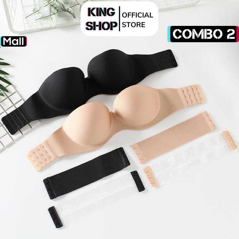 Set 2 Áo Lót nữ Cup Ngực Su Trơn Không Dây Chống Tuột A218 KING SHOP Bra Women áocon nữ áocon