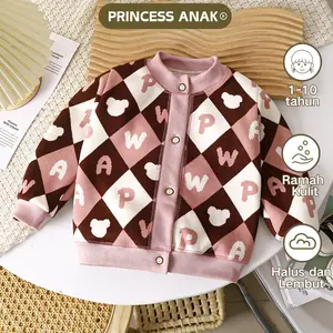[PRINCESS ANAK] 1-10 Tahun Sweater Anak Perempuan Motif Dinosaurus Lucu l Jaket Lengan Panjang Anak Pakaian Hangat Gaya Koreal baju Anak Perempuan Import Korea