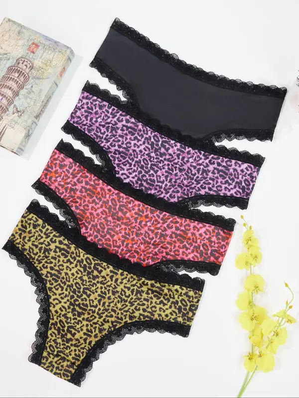 【Plus Size】 Cartoon Sun & Star Print Panty, Casual Comfy Breathable Knicker for Daily Wear, Women's Underwear for All Seasons 7