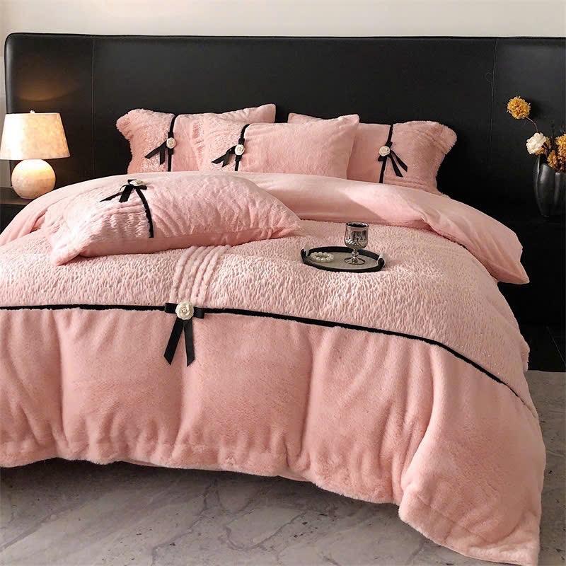 Bộ Nỉ Lông Cáo LUXURY Cao Cấp Mềm Mịn Ấm Áp . Phong Cách Sang Trọng Đẳng Cấp. Set 4 Món Gồm: 2 Vỏ Gối Đầu 1 Ga Trải Giường 1 Vỏ Chăn