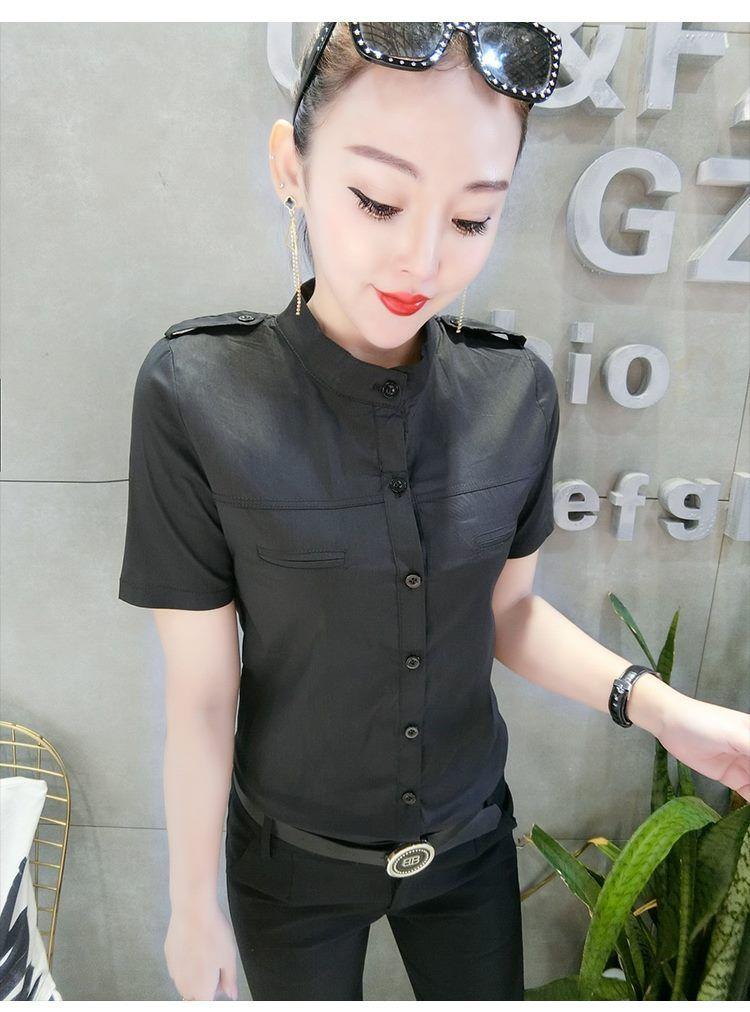 Product Introduction of Áo Sơ Mi Nữ, Thanh Lịch, ngắn Tay, Phong Cách Châu Âu, Bông Co Giãn, Mỏng Vừa Vặn, Mỏng Vừa Vặn, Phong Cách Hàn Quốc, Áo Sơ Mi Ol Nhỏ, Thời Trang, Thích Hợp Cho Mùa Xuân Và Mùa Hè, 2023 11