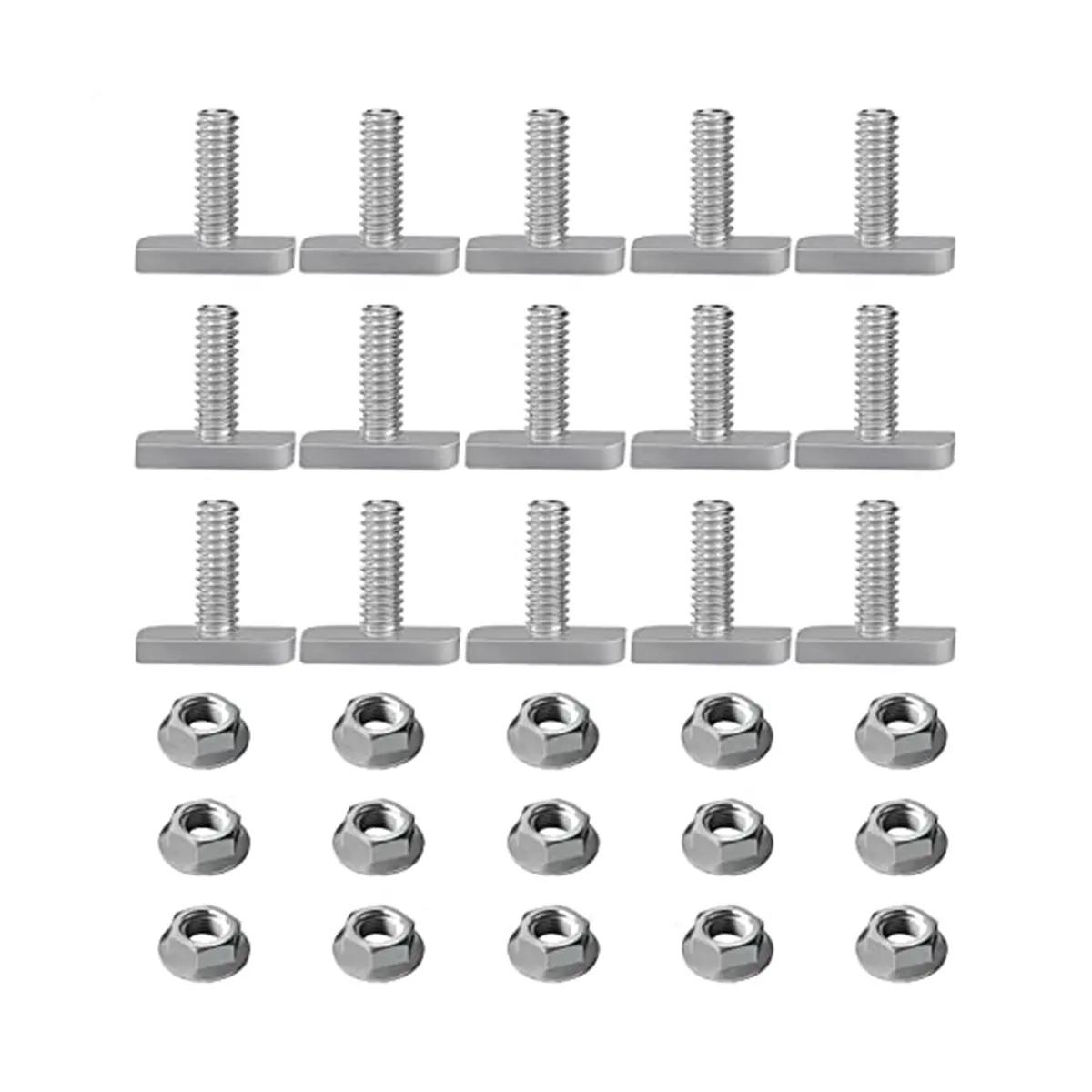 15Pcs T Slot Bolt Replacement,M8 X 20 Screws, A2-70 Rail Track Screws Track Nuts with 15 Flange Nut