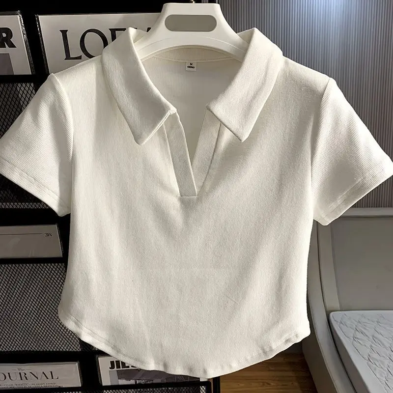 Áo Phông, Gợi Cảm Và Dễ Thương, Với Vai Sợi Và ngắn Tay Áo, Áo Polo Nhỏ Dành Cho Phụ Nữ, Mỏng Vừa Vặn, Áo Cô Gái Nóng Bỏng, Thích Hợp Cho Mùa Hè Voi Top Nho Women Tua Rua Màu Trắng