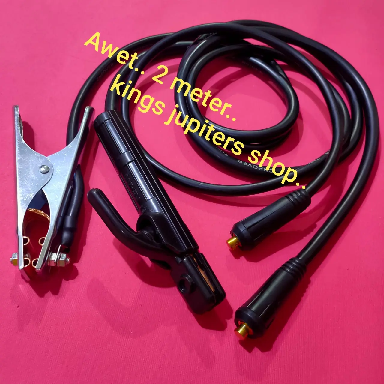 AWET Ori Tembaga 2m 3m 5m TANG LAS 200A SET MASA 300A KABEL STANG JEPITAN SOK KONEKTOR 25MM