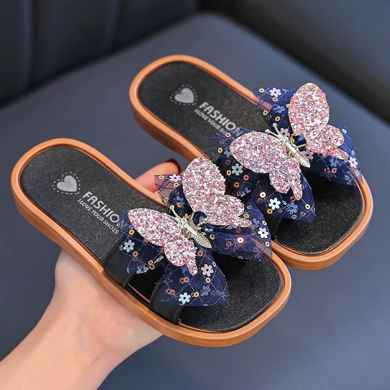 [3-10.tuổi] BM625 Dép lê gắn bướm siêu cute Size 26-35 mềm, êm nhẹ đáng yêu cho bé gái  BM107 dép lê, mềm, êm cho bé gái 4