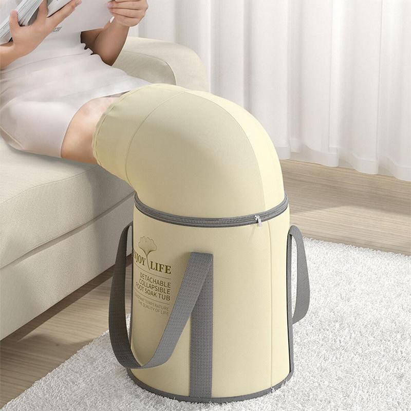 Foot Bath Bucket, Warm To The Knees and Legs, Foldable Foot Bath Bucket, Portable Travel Foot Massage Bucket with Handle 0