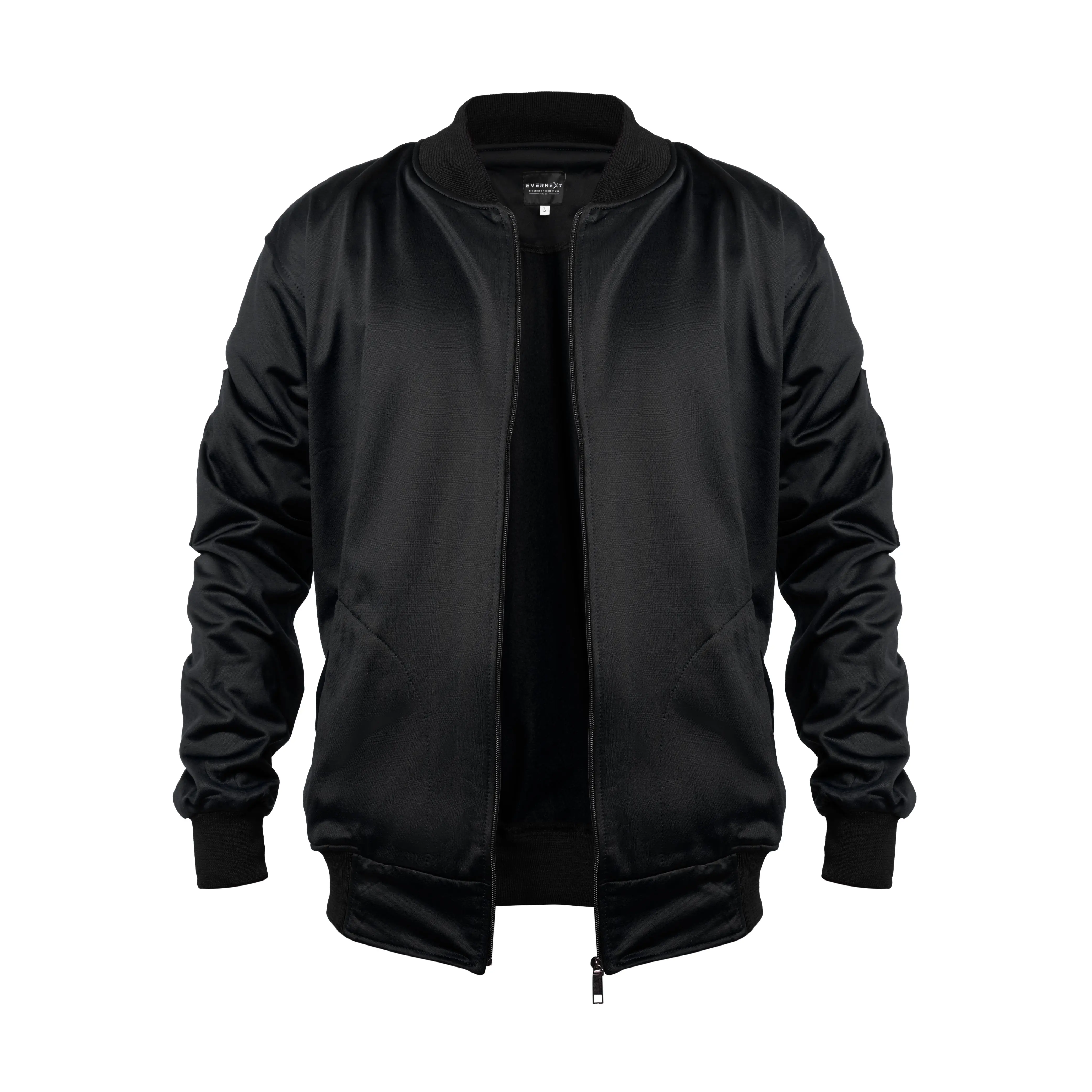 EVERNEXT Bomber Polos Pria Raven Jaket Polos Cowok Jaket Casual Pria Jaket Motor Windproof Basic Hitam Outer Keren