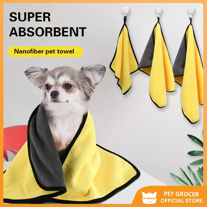 Pet Bath Towel Soft Microfiber Strong Absorbing Water Dog Towel Cat Towel Absorbent Towels for Dogs Cats Bath Towel Quick-drying Bath Towel