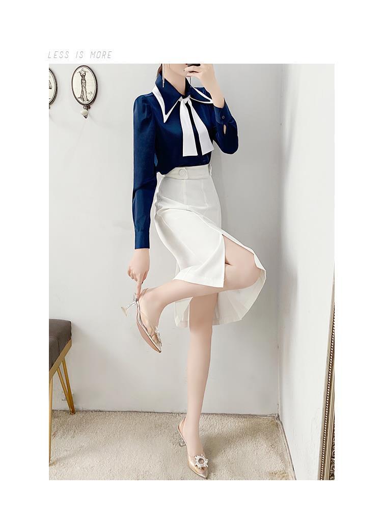 Product Introduction of Commuter Business Suit Women's 2024 New Women's Fashion Temperament Shirt with Skirt Two-Piece Set 12