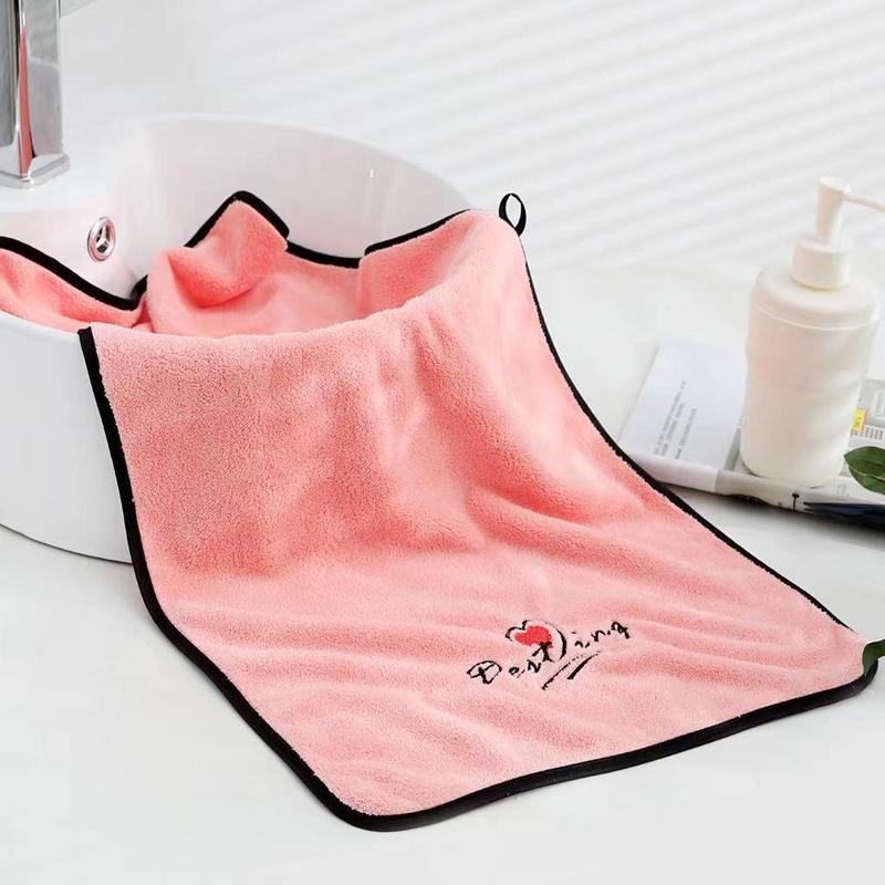 Soft Comfortable Hand Towel, 1 Count Coral Fleece Cozy Bath Towel, Water Absorption Shower Towel for Home Bathroom Washroom, Bathroom Accessories, Home Essentials 8