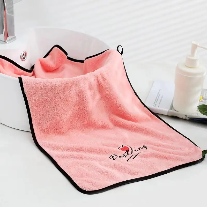 Soft Comfortable Hand Towel, 1 Count Coral Fleece Cozy Bath Towel, Water Absorption Shower Towel for Home Bathroom Washroom, Bathroom Accessories, Home Essentials 8