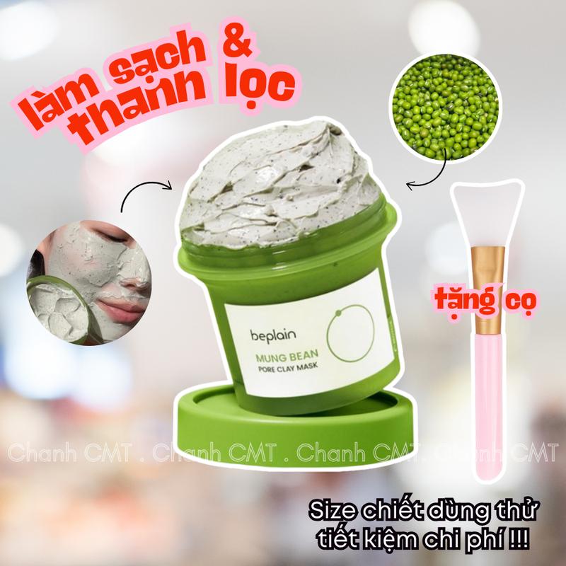 (Lọ dùng thử) Mặt nạ đậu xanh đất sét Beplain hũ 120ml 1