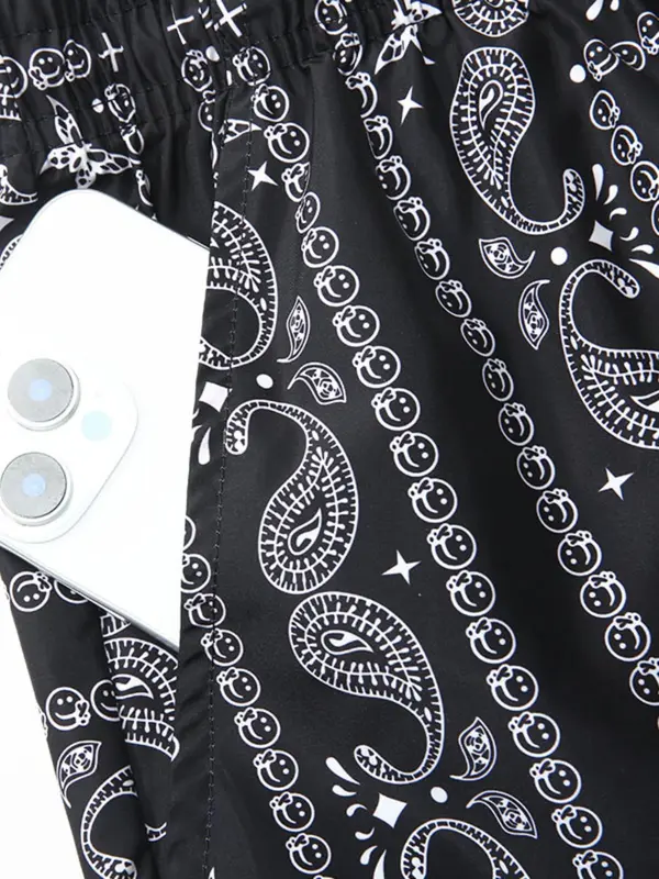 Men's Paisley Print Pocket Drawstring Waist Shorts, Regular Fit Casual Fashion Shorts for Summer, Men's Bottoms for Daily Wear 4