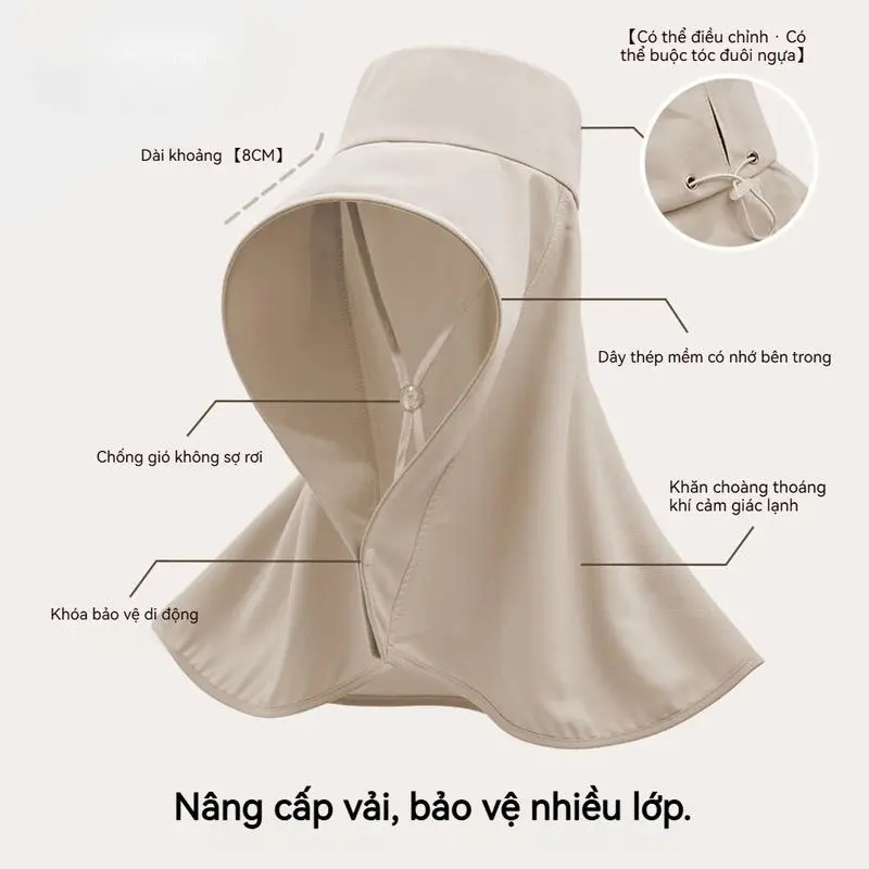 Mũ Chống Nắng Cho Nữ, UPF50 +, Vành Rộng Nâng Cấp, Chống Nắng Toàn Diện, Chống Tia UV, Thích Hợp Đi Biển.