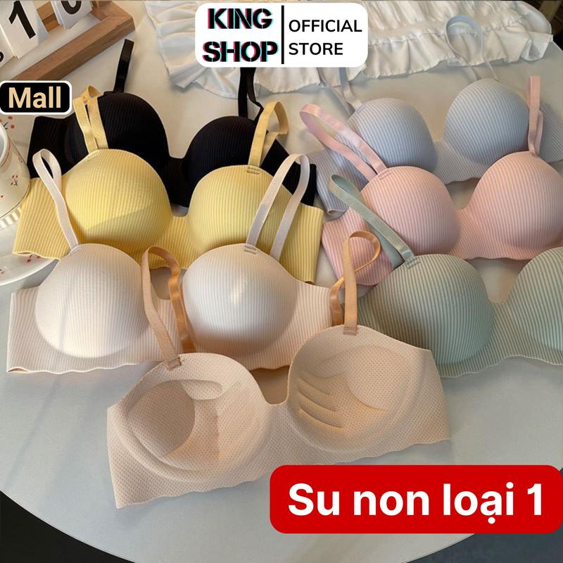 Sét 3 ÁO lót nữ su non mềm MK đệm 1.5cm thông hơi không hằn viền không gọng Bra Nhung Women áo Top KING SHOP -- combo 3 áo ngực A5277