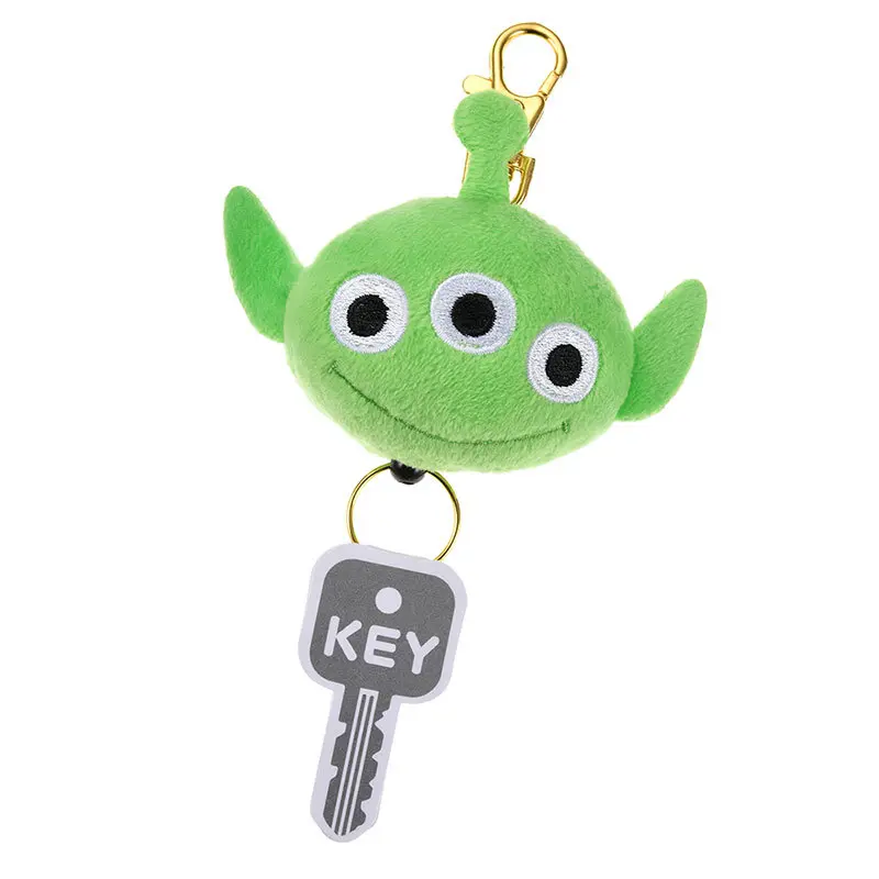 Plush Doll Clearance Three-Eyed Plush Stretch Keychain Japanese Style Girly Heart Cartoon Big-Eyed Doll Pendant Bag Decoration Gift Cute Doll Pendant