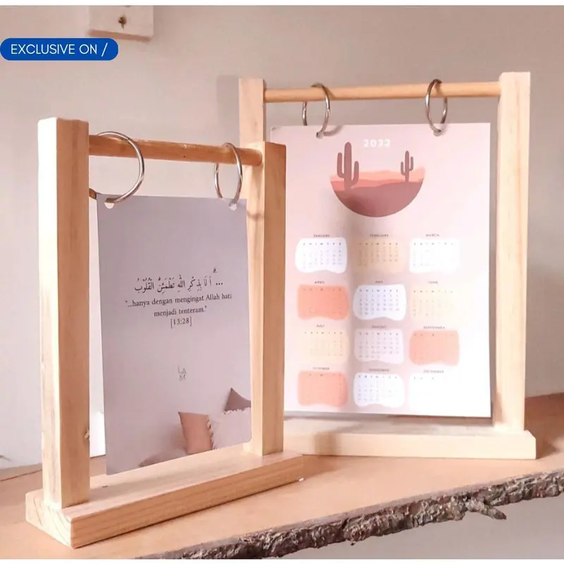 Kalender Stand Gantungan Menu Promo Nomer Meja Kayu Resto Cafe Jadwal Sekolah 2
