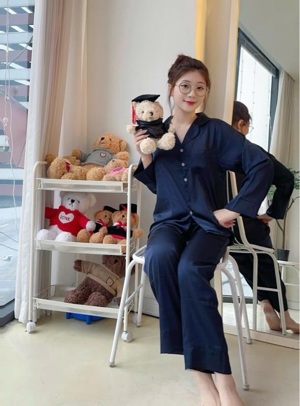 Product Introduction of NHỌ PYJAMAS M120 ( ĐỦ CÁC MÀU DƯỚI MÔ TẢ ) Bộ mặc nhà MÀU TRƠN chất lụa mềm mát 9