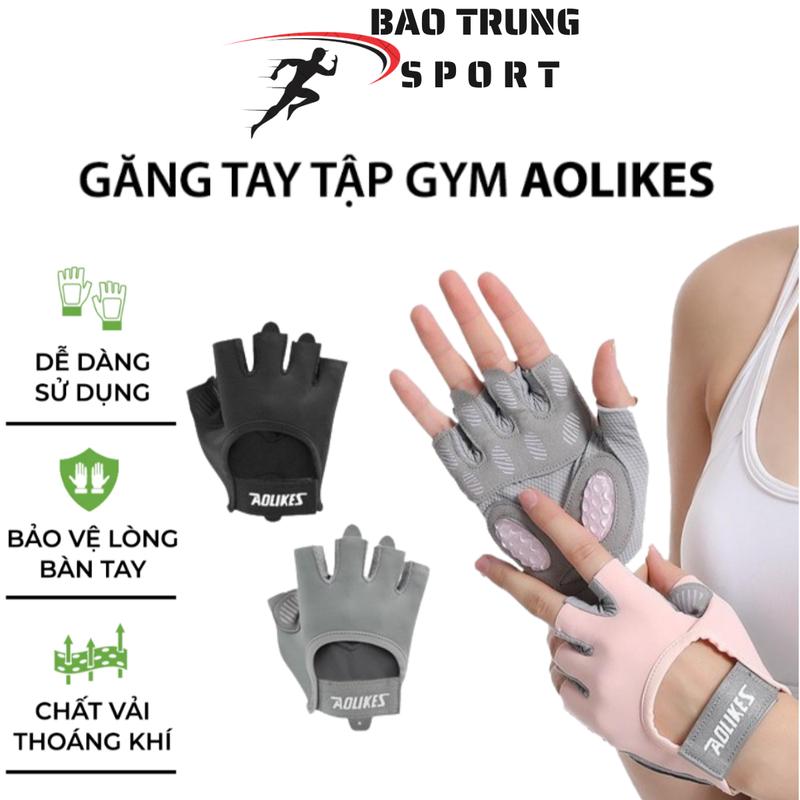 Găng Tay Tập Gym Nữ Hở Ngón Chống Trượt Cao Cấp Tập Yoga, Gym, Goft, Đạp Xe Aolikes HS121 Đồ tập gym cho nữ Bao Tay Chống Trơn Cao Su