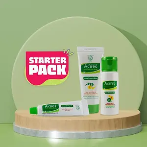 ACNES STARTER PACK / 1 SET PAKET HEMAT PERAWATAN WAJAH BERJERAWAT
