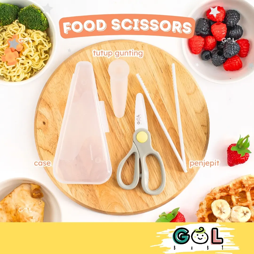GOL Baby Ceramic Baby Food Scissors Gunting Makanan Bayi Anak Bayi Keramik Gunting Keramik Makanan MPASI Makan Tambahan Anak Bayi Keramik Gunting MPASI Mie Daging Sayur Noodle Scissors Food Shears Alat Bantu Membuat Pemotong Makanan Makan MPASI Anak Bayi