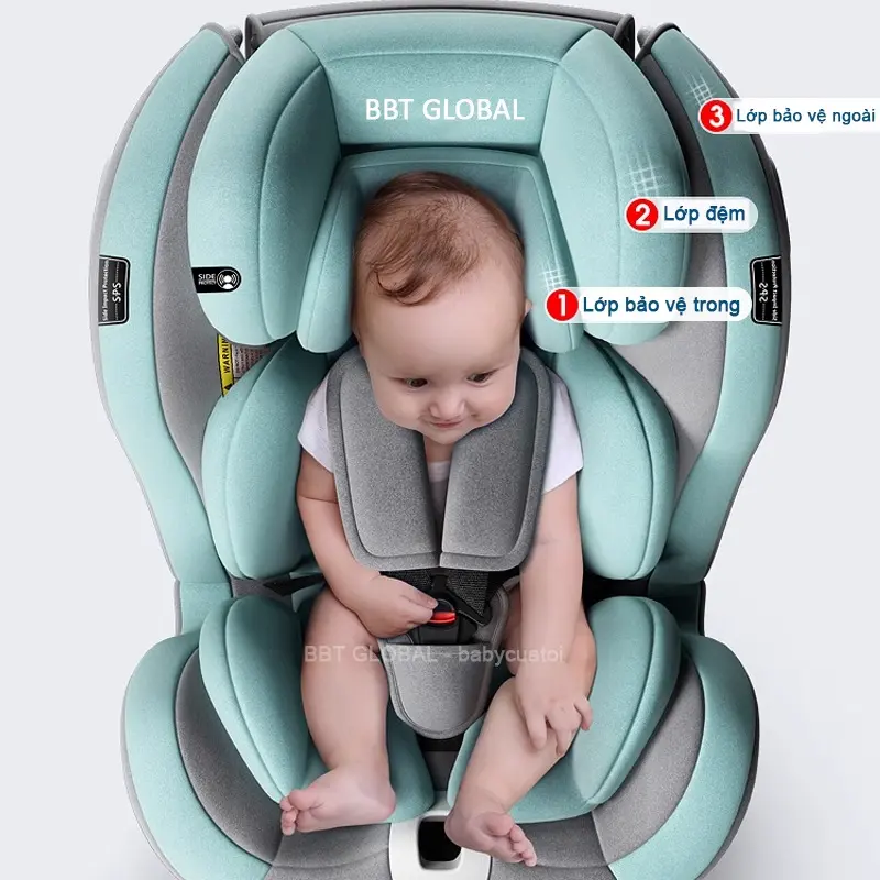 [CAR SEAT] Ghế ngồi ô tô cho bé xoay 360 độ, an toàn cho trẻ sơ sinh tới 12 tuổi GX303 4