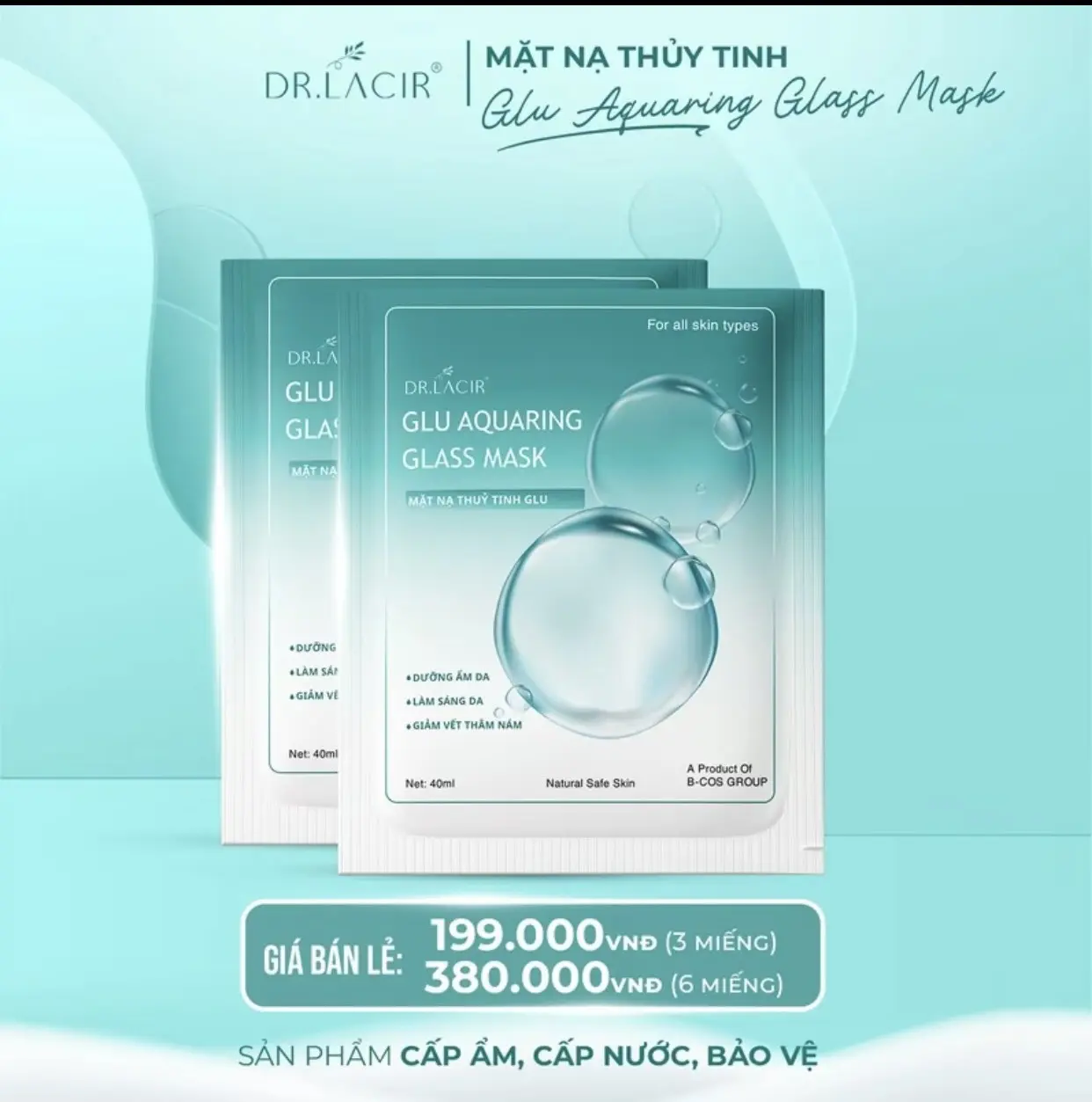 Mặt nạ thuỷ tinh căng bóng giúp làn da tươi sáng Skincare nữ