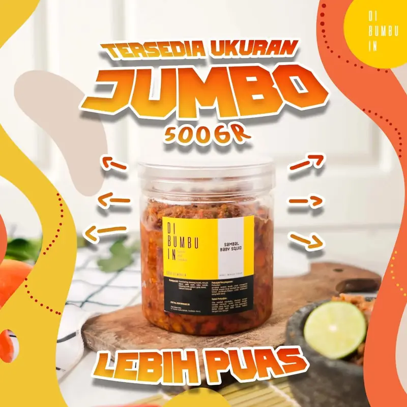 Dibumbuin - Sambal Baby Cumi JUMBO - 500gr 0