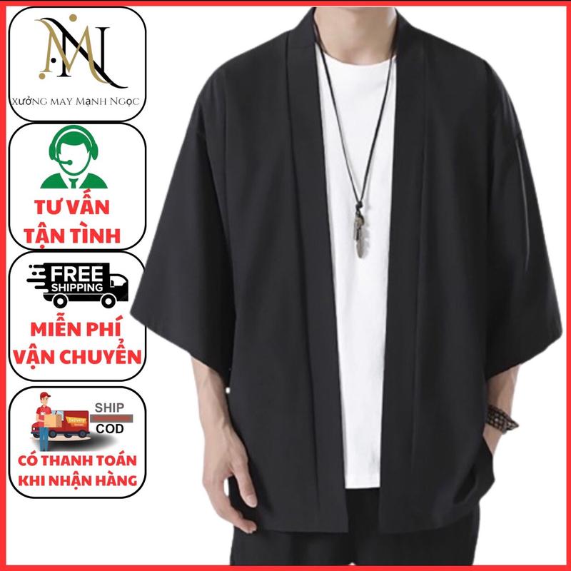 Áo Cardigan Nam Nữ Unisex Form Rộng khoác ngoài mỏng mát Đen