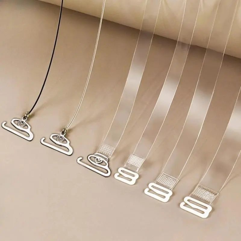Dây Đeo Áo Ngực Vô Hình Đàn Hồi Cao, Không để lại dấu vết, Dây Đeo Đồ Lót Gợi Cảm Cho Nữ, Khóa Chống Trượt, Siêu Mịn, Dây Đeo Vai Trong Suốt, 1 Đôi 0