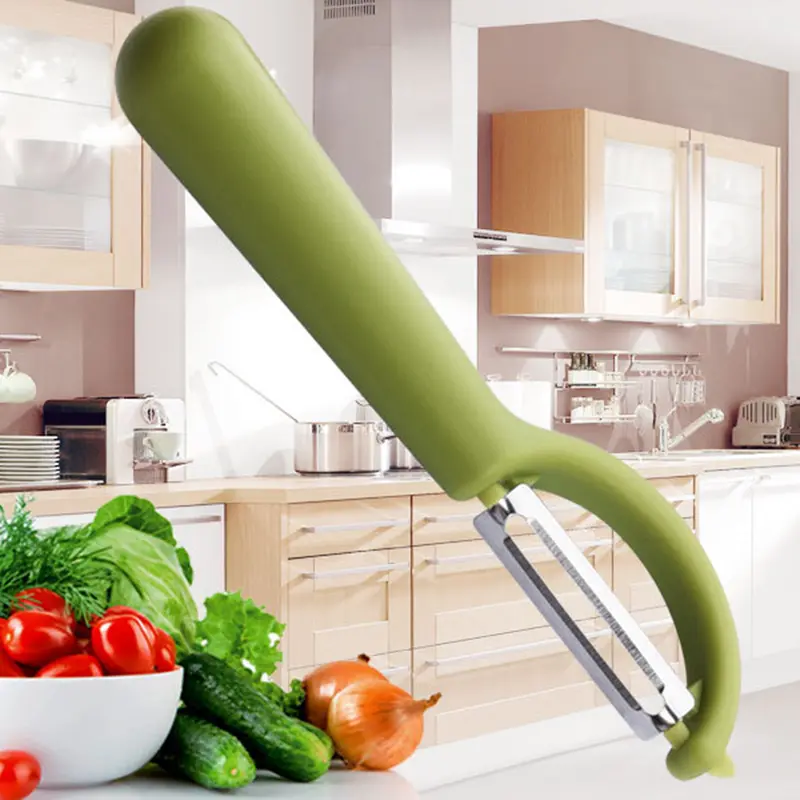 Dụng Cụ Gọt Trái Cây Có Tay Cầm Tròn Chống Trượt, Tay Cầm Thoải Mái, Dễ Vệ Sinh, Bề Mặt Mờ, Đa Chức Năng, Lưỡi Thép Không Gỉ Sắc Bén, Dụng Cụ Gọt Rau Củ Gia Đình 8
