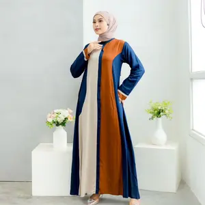 Kamala Dress Halwa Apparel by Elva faela Simple Kombinasi Twill Wanita Muslim