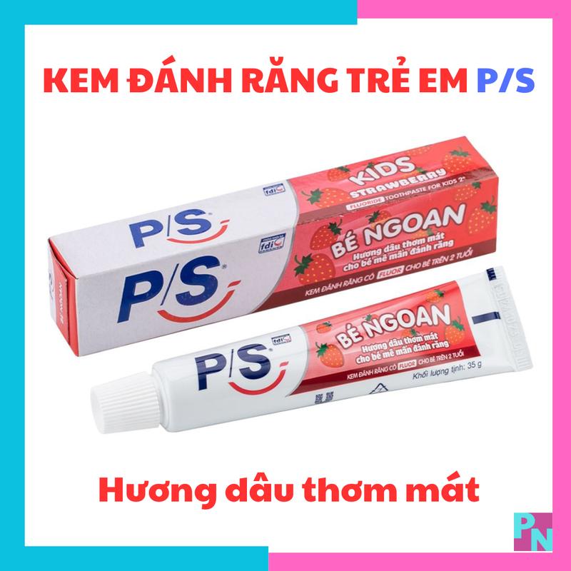 Kem đánh răng PS cho bé kem dánh răng trẻ em hương dâu thơm mát 35g