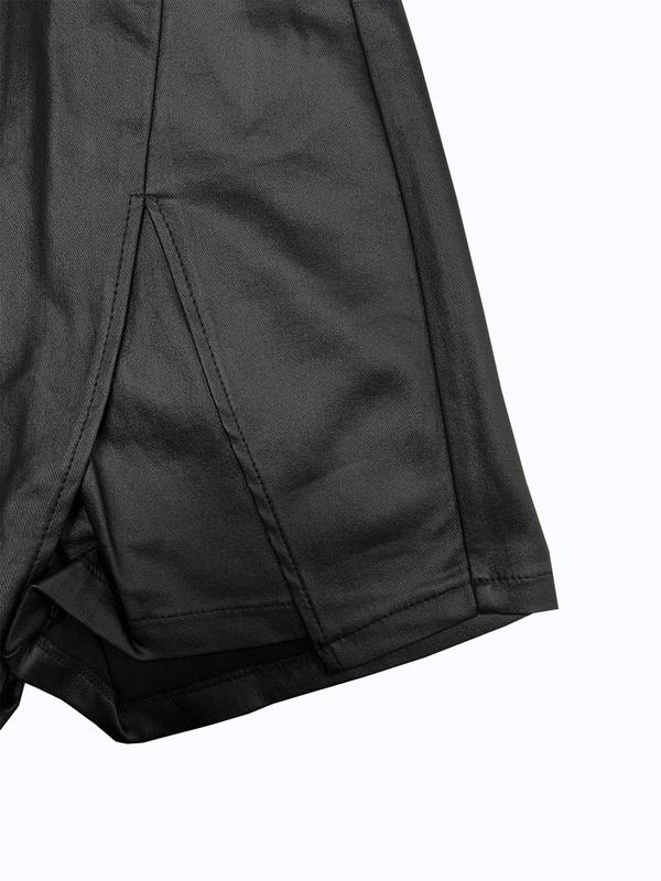 Women's 2 IN 1 Solid Color PU Leather Shorts, Fashion Casual High Waist Shorts for Daily Outdoor Wear, Ladies Bottoms for All Seasons 6