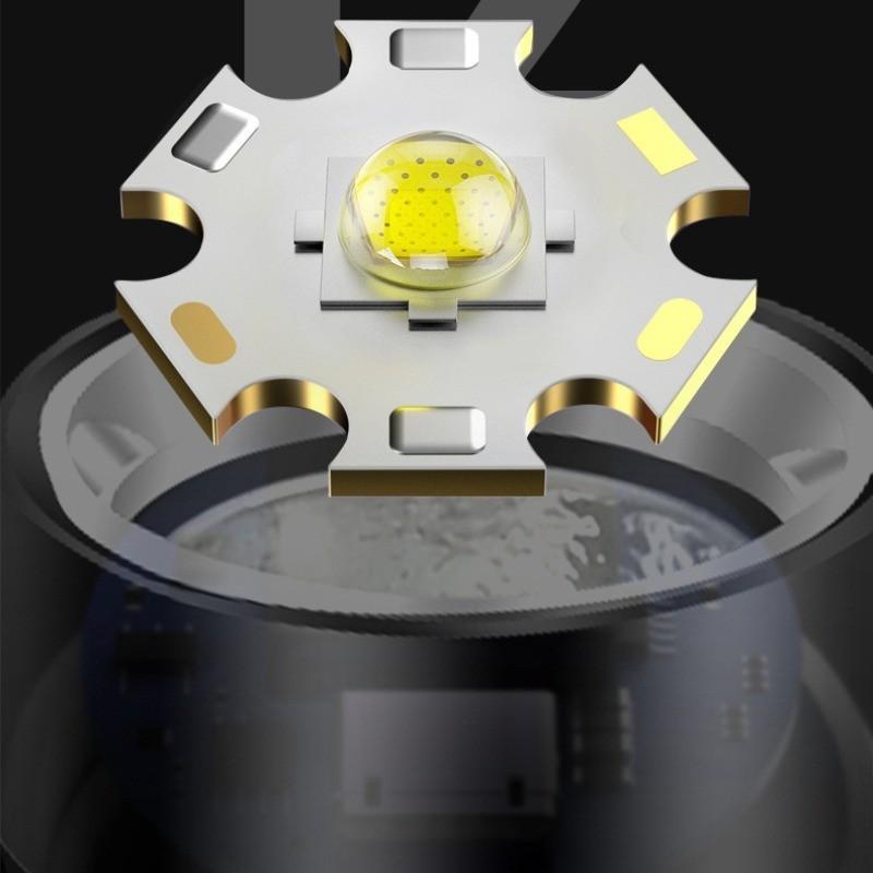 Đèn LED chuyên nghiệp Đèn pin lặn hợp kim nhôm Đèn pin chống thấm nước sâu có thể sạc lại Đèn lặn ngoài trời 4
