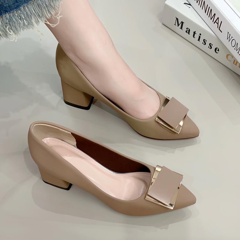 Giày búp bê cao gót nữ mũi nhọn 3cm có khóa vuông xinh, lên chân êm mềm - Xưởng Giày Bánh Bèo mã 3PCheo Shoes