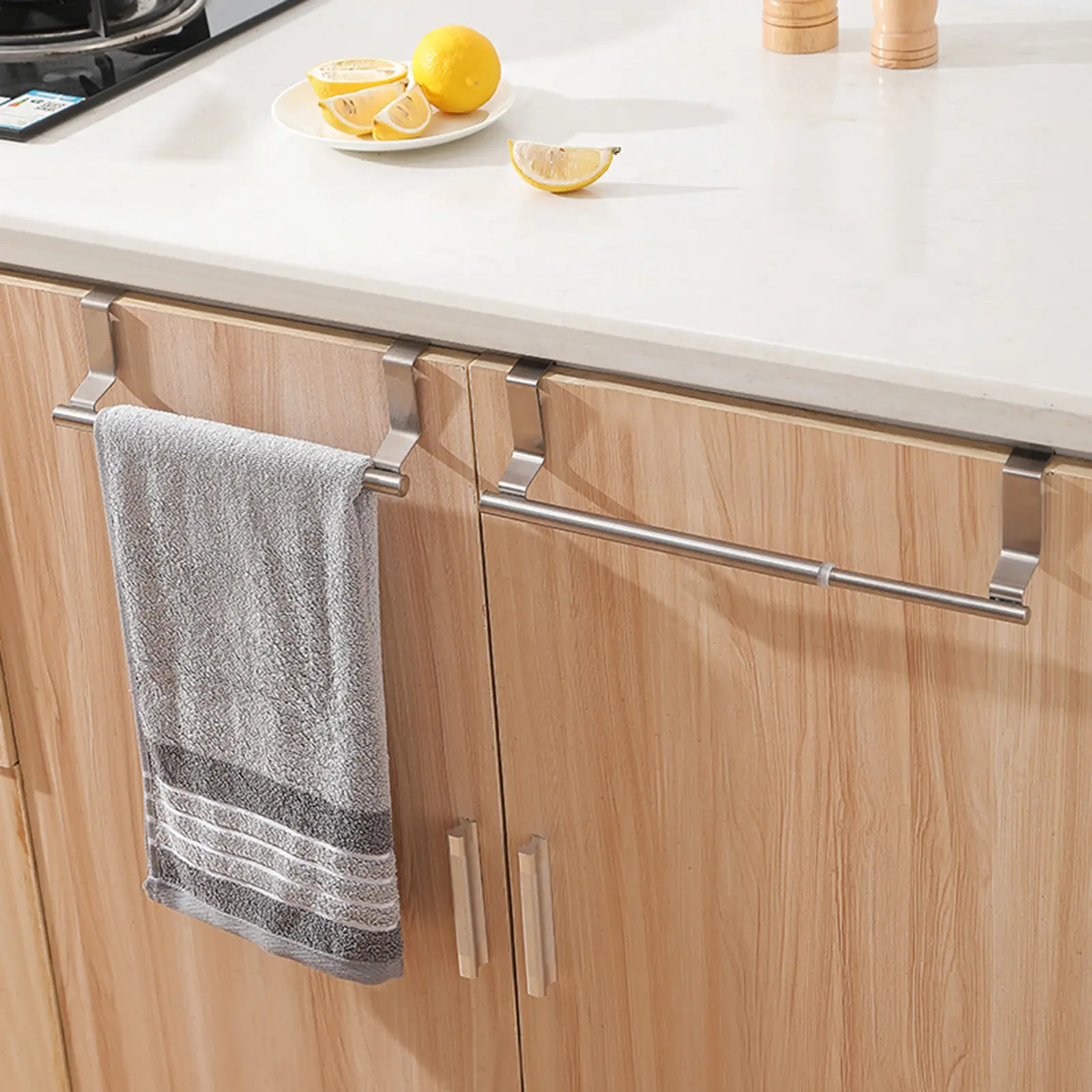 Gliyunan Kitchen Towel Holder Cabinet Door Towel Bar Rustproof Strong Load-bearing Simple Installation Towel Rack Dish Towel Hanger