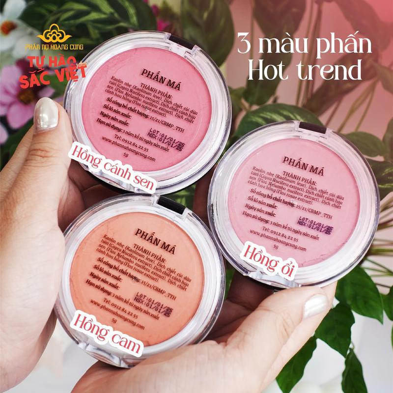 FS Phấn Má Hồng Trang Điểm Dạng Bột 3 Màu Lên Màu Chuẩn Mịn Lì Tự Nhiên Phấn Nụ Hoàng Cung 5g